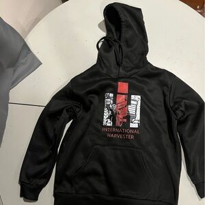 International Harvester Black Pullover Hoodie with Red Logo
